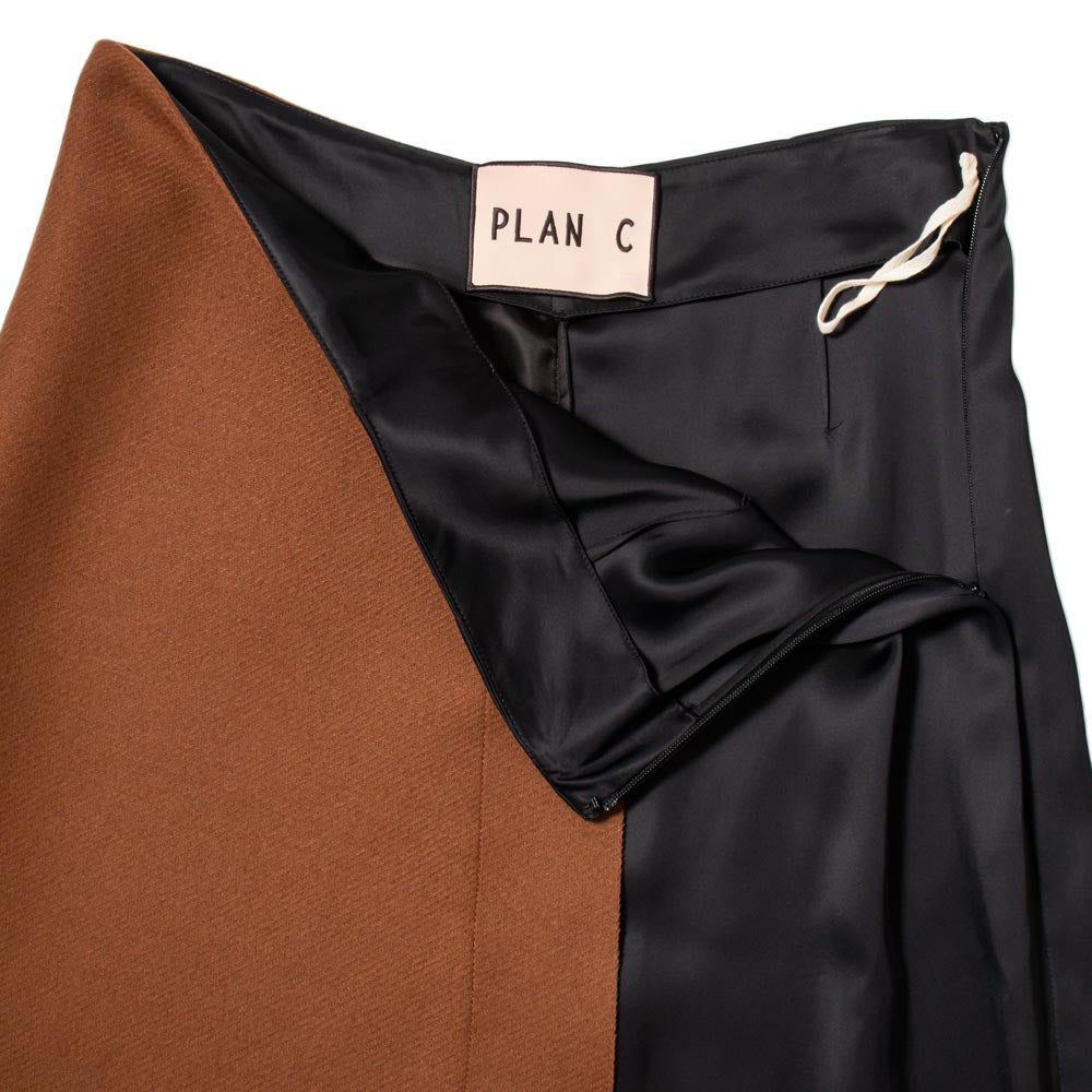 PLAN C(プラン シー)<BR>GOCAE53HVZ/CONTRAST MIDI SKIRT バイカラースカート