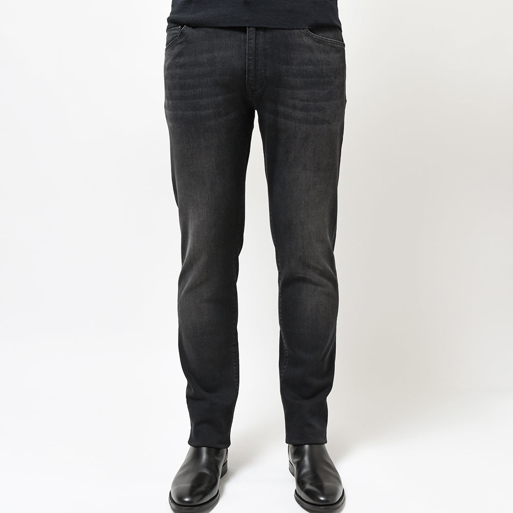 PT TORINO DENIM ピーティートリノデニム コットンレーヨンポリエステル ストレッチ ウォッシュド ブラックデニムパンツ SWING/SUPERSLIM FIT