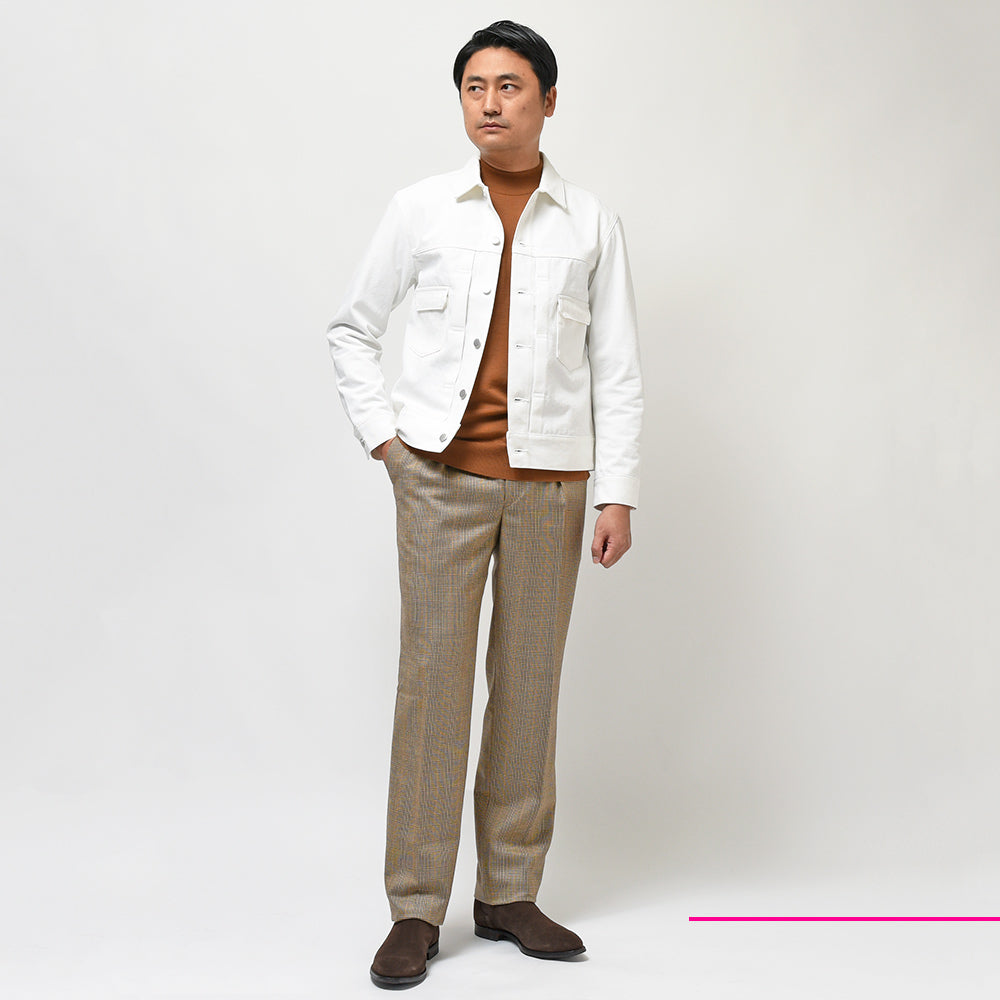 Jeanik ジーニック コットン ウォッシュド 2ndタイプ Gジャン ホワイトデニムジャケット