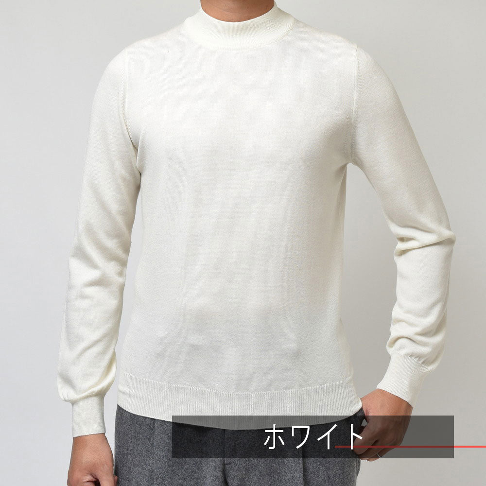 GRAN SASSO（グランサッソ） 12ゲージウールソリッドモックネックニット 55108/14290