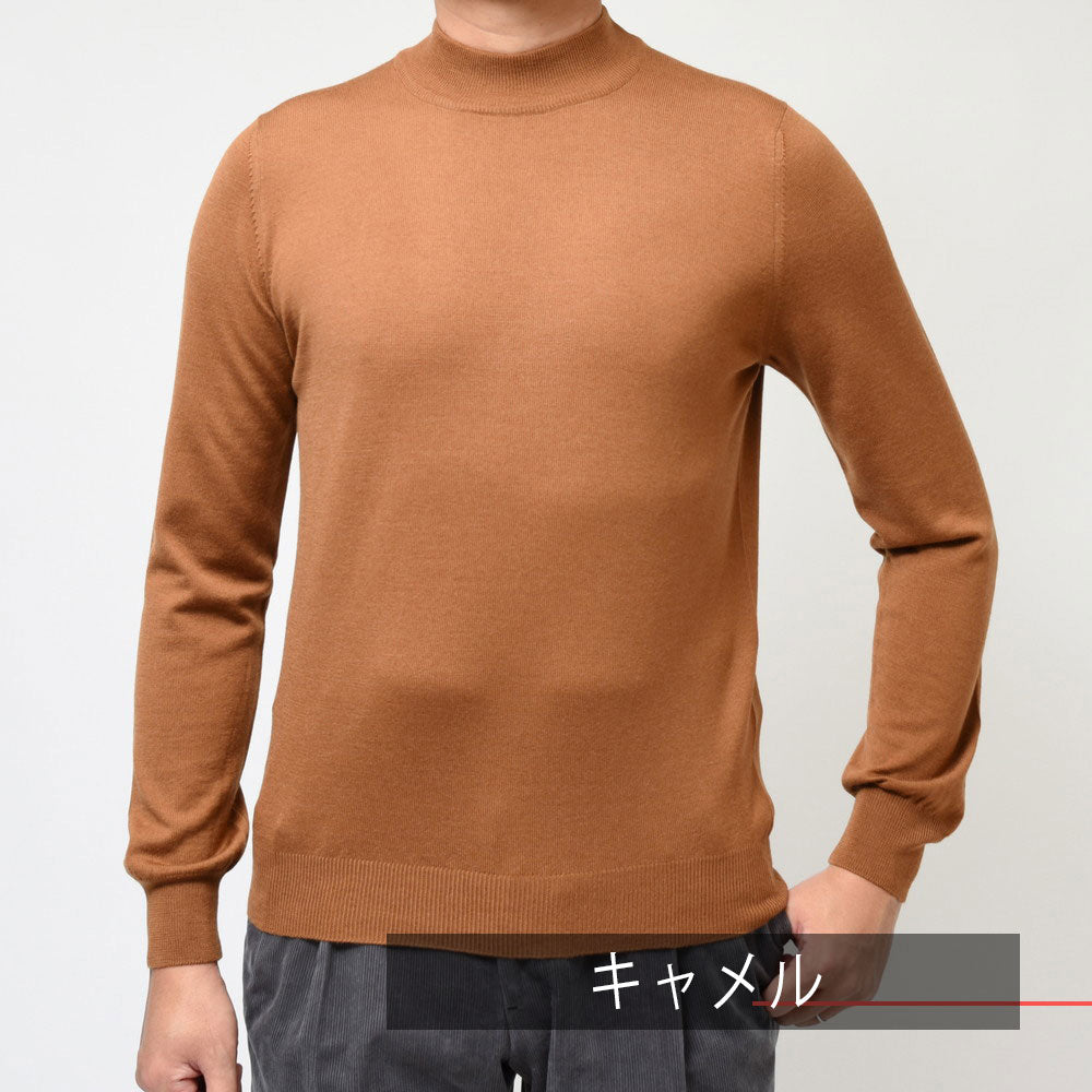 GRAN SASSO（グランサッソ） 12ゲージウールソリッドモックネックニット 55108/14290