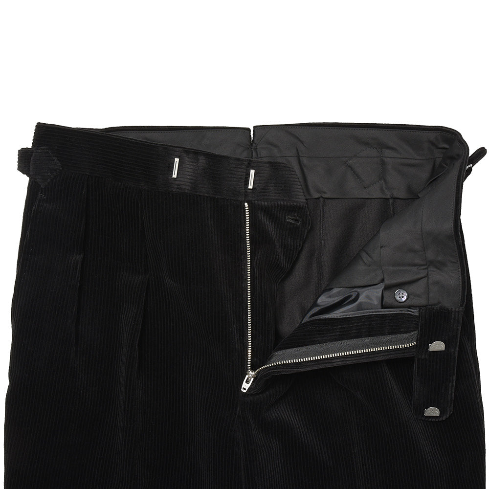 Fumiya Hirano THE TROUSERS フミヤヒラノトラウザーズ Brisbane Moss コットン コーデュロイ サイドアジャスター 2インプリーツ ドレスパンツ REGENT