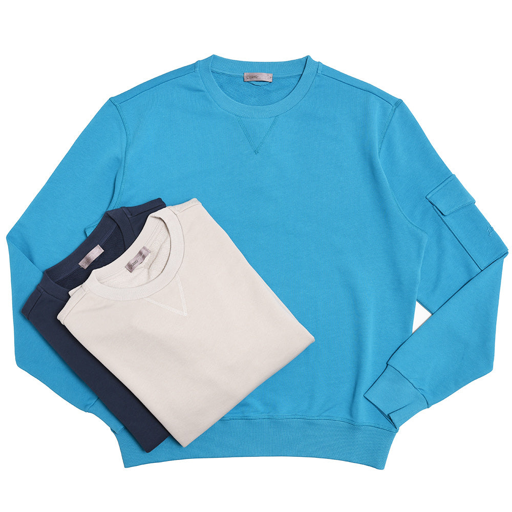 HERNO（ヘルノ） RESORTリゾート コットンクルーネックスウェット JG00018UR-50017