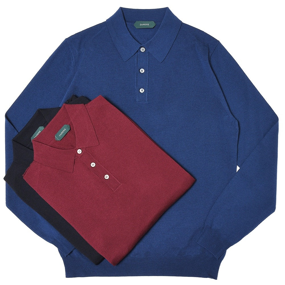 ZANONE（ザノーネ） 18ゲージウールソリッドニットポロ POLO/SLIM FIT/810002/Z0290