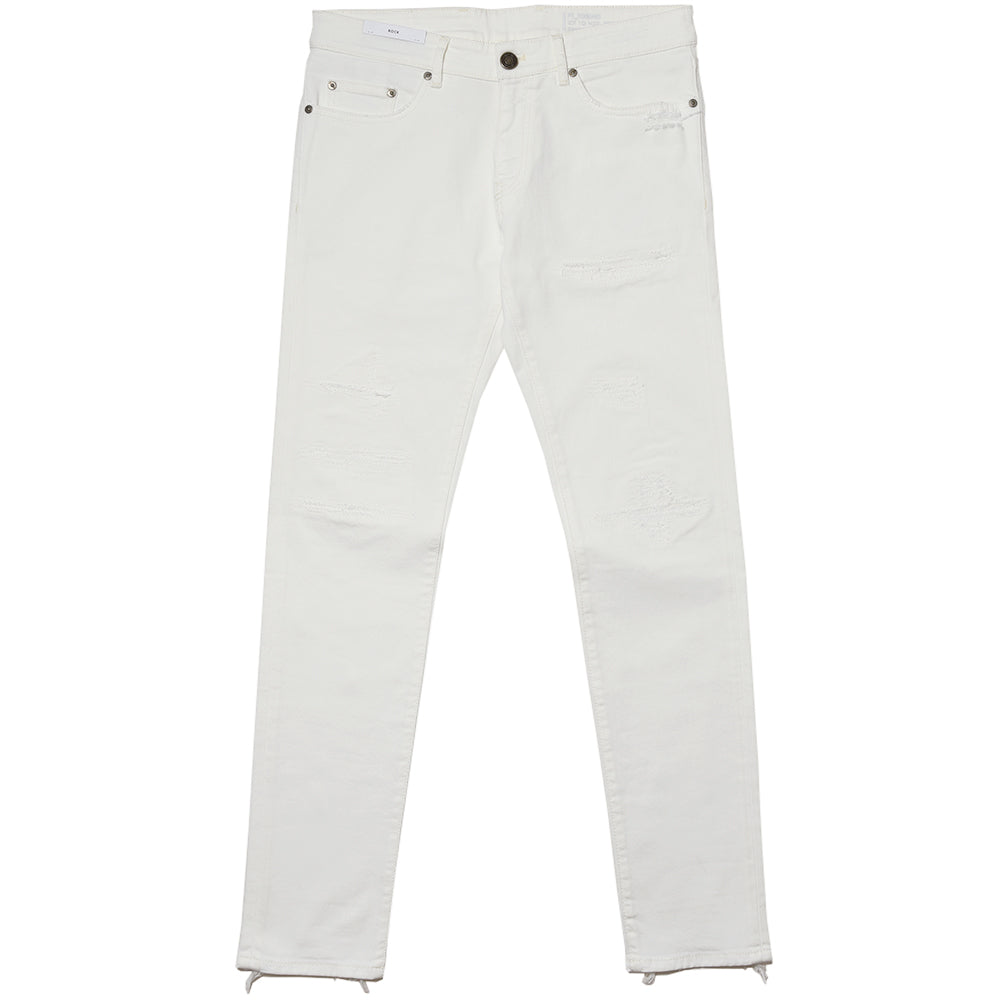 PT TORINO DENIM ピーティートリノデニム コットン ストレッチ ダメージ&リペア ウォッシュド ホワイトデニムパンツ ROCK/SKINNY FIT