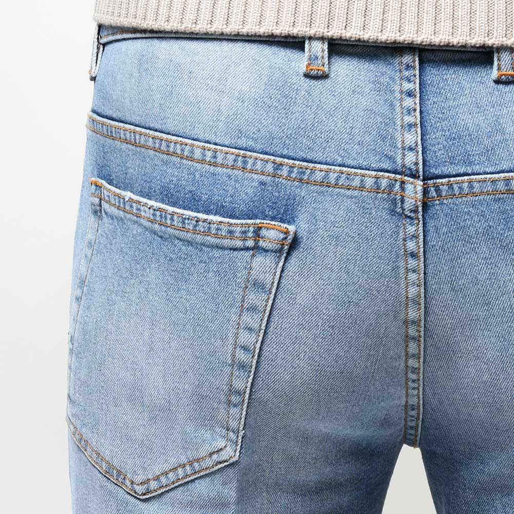 PT TORINO DENIM ピーティートリノデニム コットン ストレッチ ウォッシュド デニムスラックス INDIE/TAPERED FIT
