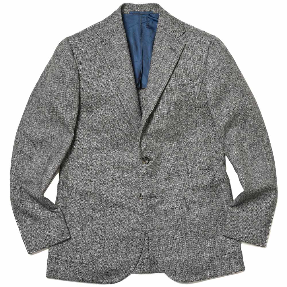 STILE LATINO スティレ ラティーノ VINCENZO ラムズウール カシミヤ ヘリンボーン シングル3Bジャケット