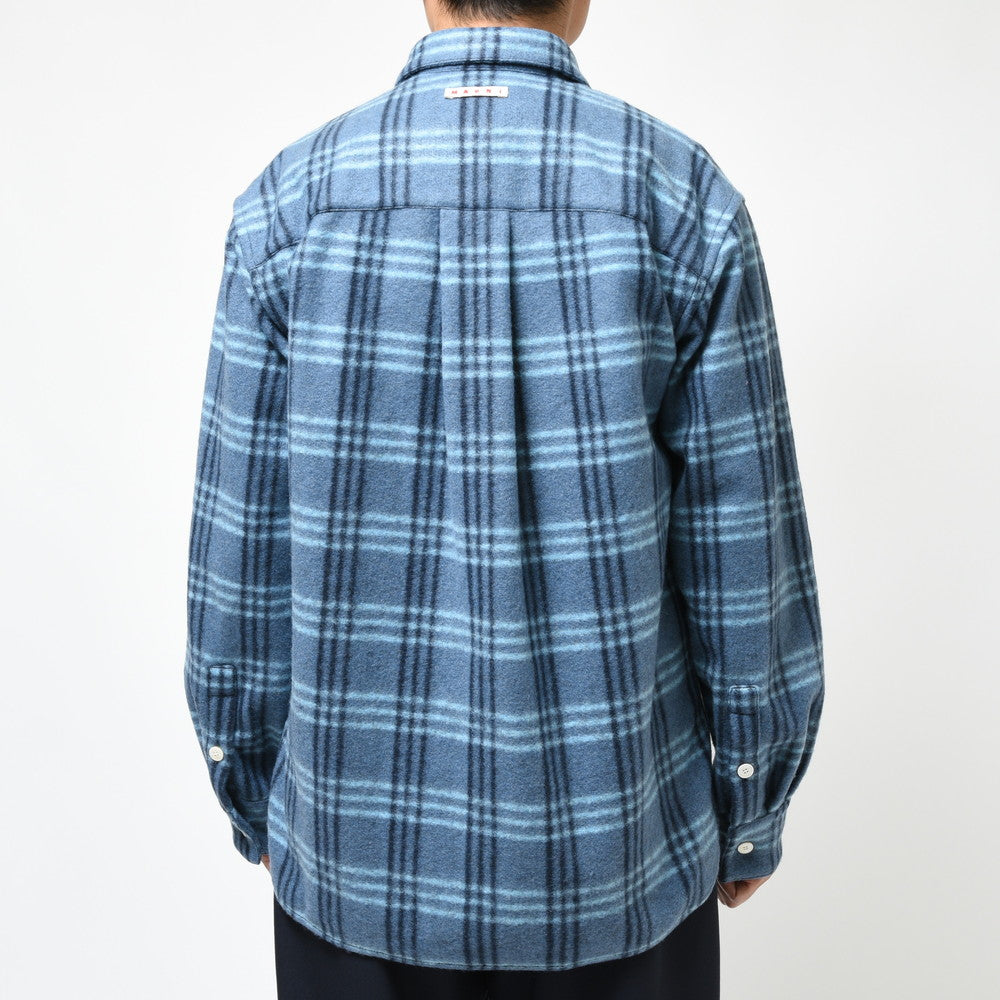 MARNI（マルニ） ポリエステルアクリルウールパイルチェックシャツ CUMU0212A2 UTP729