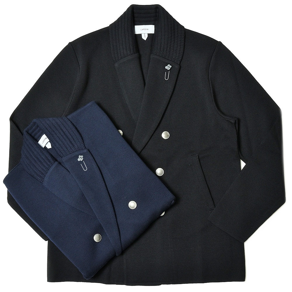 LARDINI（ラルディーニ） ウールミラノリブダブルブレストニットジャケット ALJM01J000