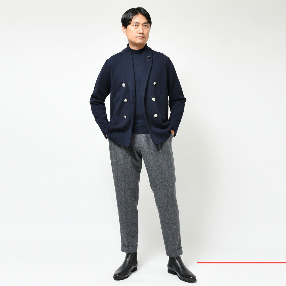 LARDINI（ラルディーニ） ウールミラノリブダブルブレストニットジャケット ALJM01J000