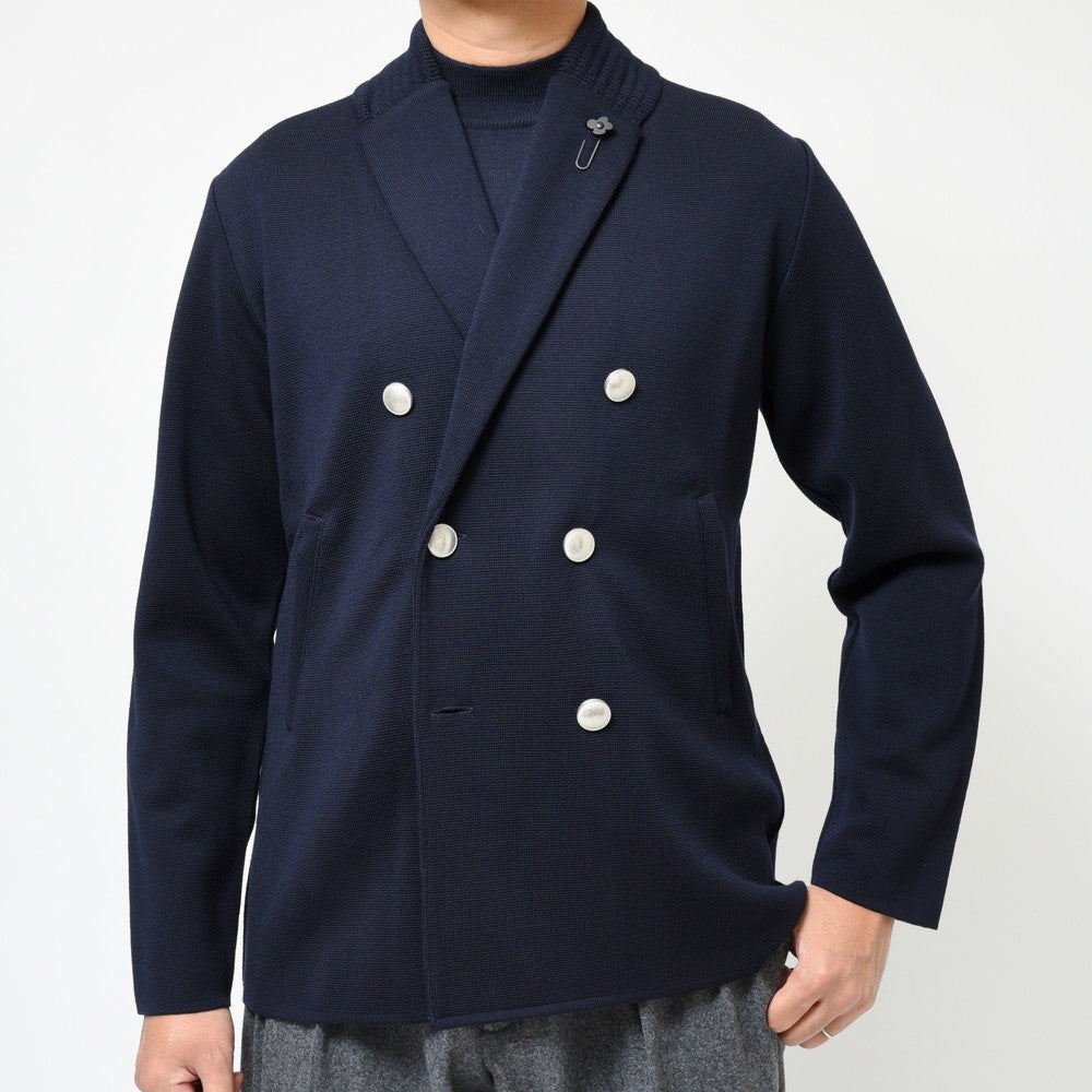 LARDINI（ラルディーニ） ウールミラノリブダブルブレストニットジャケット ALJM01J000