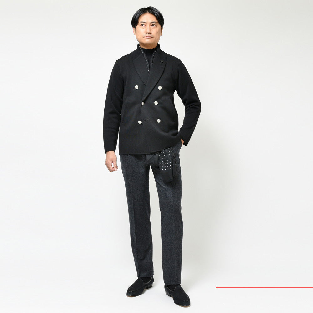 LARDINI（ラルディーニ） ウールミラノリブダブルブレストニットジャケット ALJM01J000
