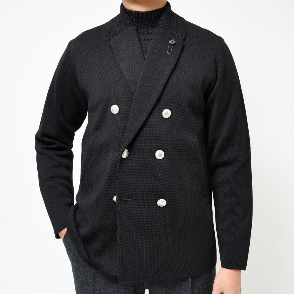 LARDINI（ラルディーニ） ウールミラノリブダブルブレストニットジャケット ALJM01J000