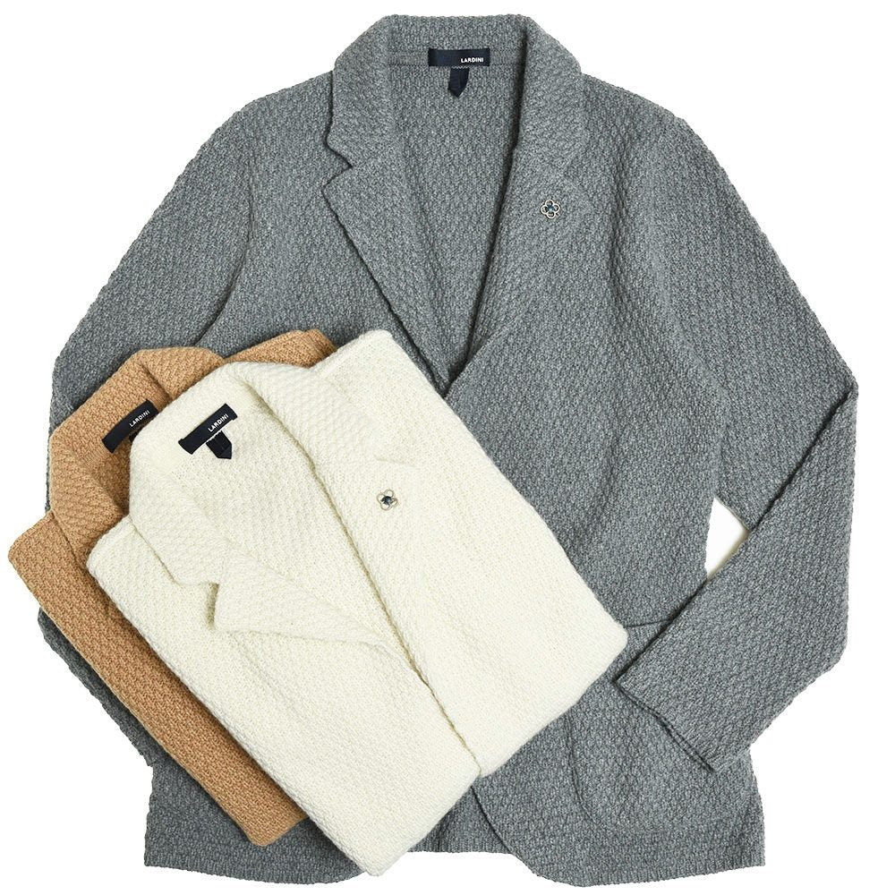 LARDINI（ラルディーニ） カシミアバスケットニットジャケット ALJM70J000