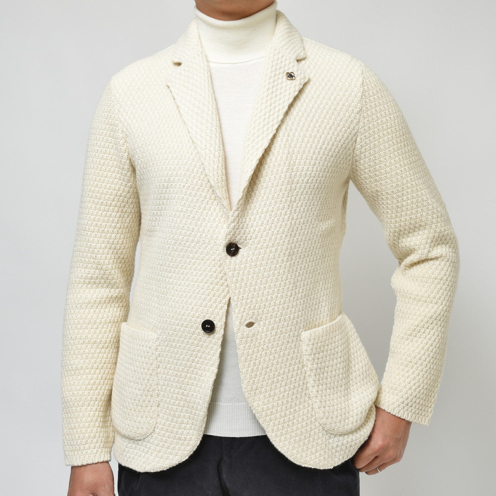 LARDINI（ラルディーニ） カシミアバスケットニットジャケット ALJM70J000