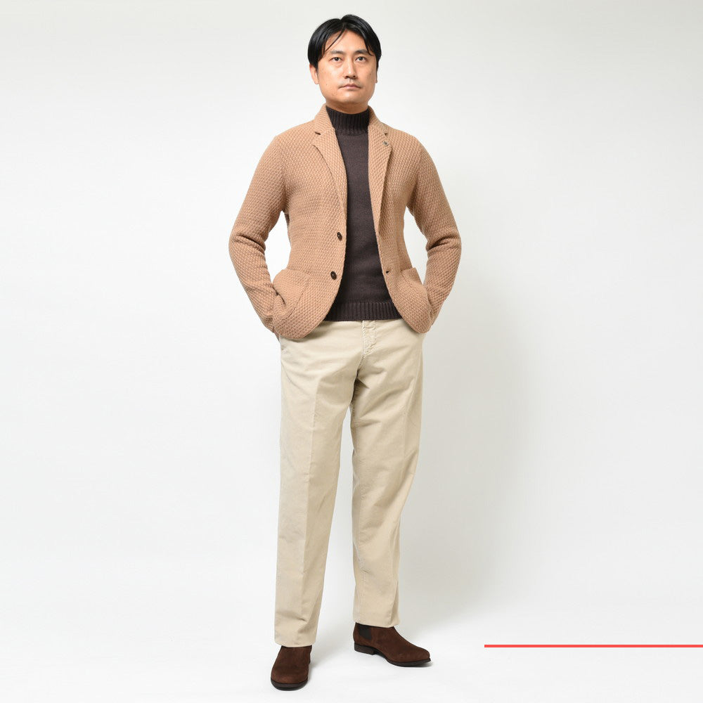 LARDINI（ラルディーニ） カシミアバスケットニットジャケット ALJM70J000