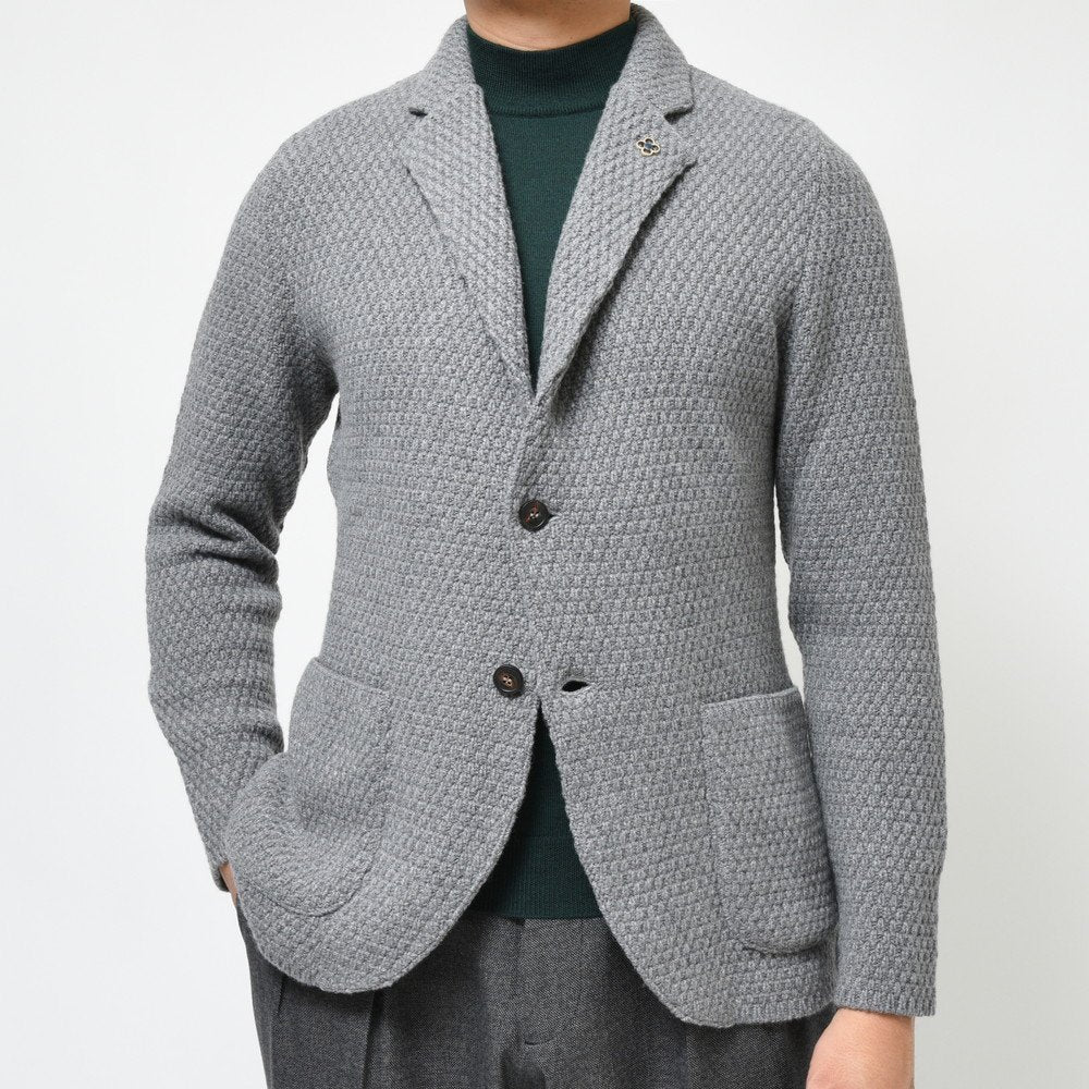 LARDINI（ラルディーニ） カシミアバスケットニットジャケット ALJM70J000