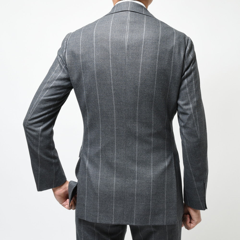 guji（グジ） Magnifico15マニフィコ15 15マイクロンウールチョークストライプ3B1プリーツスーツ(MADE BY RING JACKET / Ermenegildo Zegna