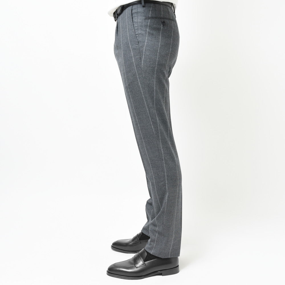 guji（グジ） Magnifico15マニフィコ15 15マイクロンウールチョークストライプ3B1プリーツスーツ(MADE BY RING JACKET / Ermenegildo Zegna