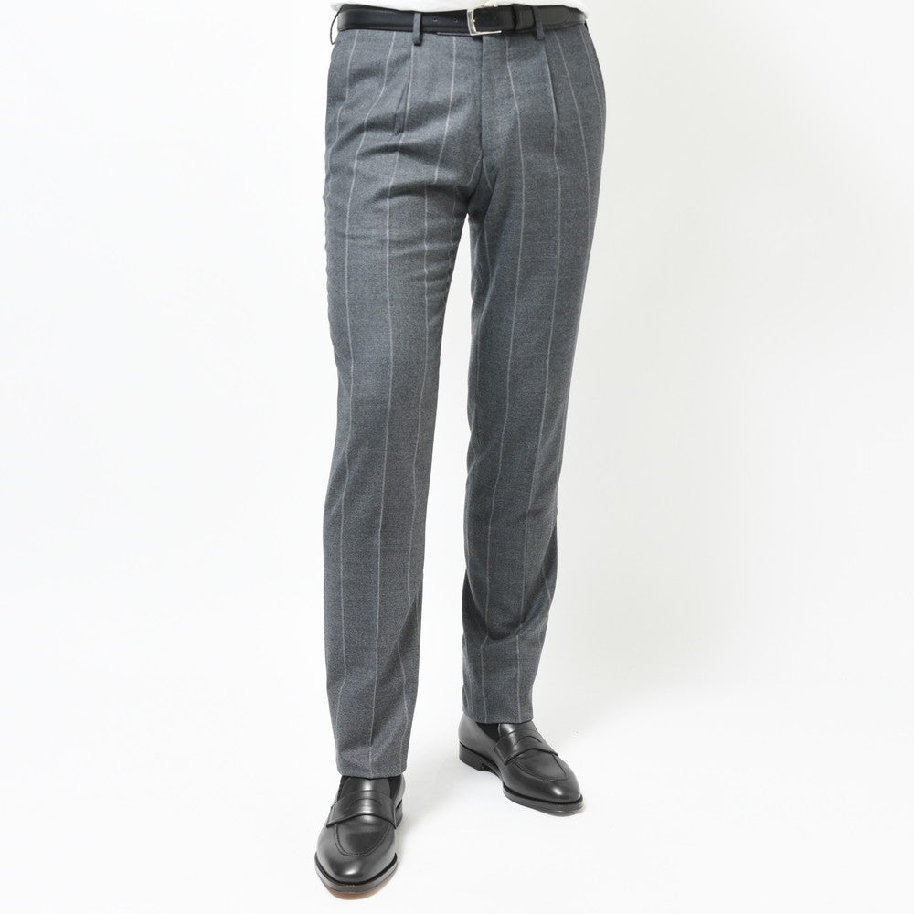guji（グジ） Magnifico15マニフィコ15 15マイクロンウールチョークストライプ3B1プリーツスーツ(MADE BY RING JACKET / Ermenegildo Zegna