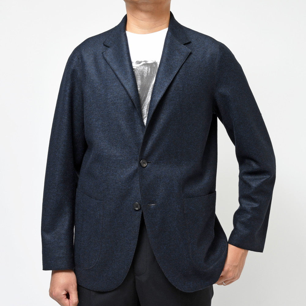 garoh（ガロウ） garoh jacket02 ポリエステルアクリルウールメランジスライバーニット2Bジャケット