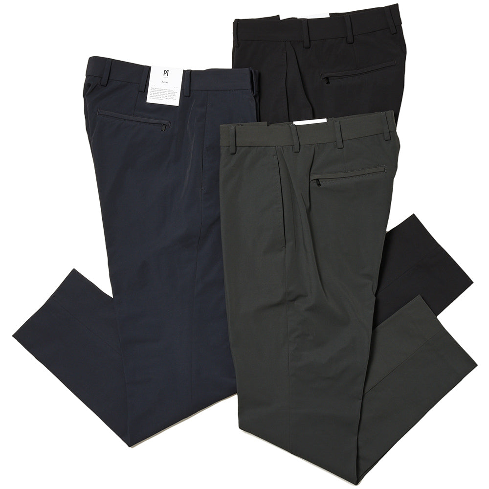 PT TORINO ピーティー トリノ Active コットン ナイロン ストレッチ ノープリーツ パンツ EPSILON BACK ZIP