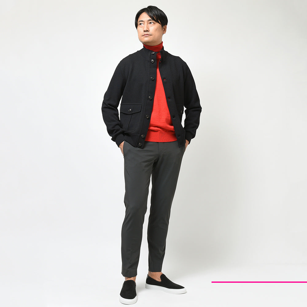 PT TORINO ピーティー トリノ Active コットン ナイロン ストレッチ ノープリーツ パンツ EPSILON BACK ZIP