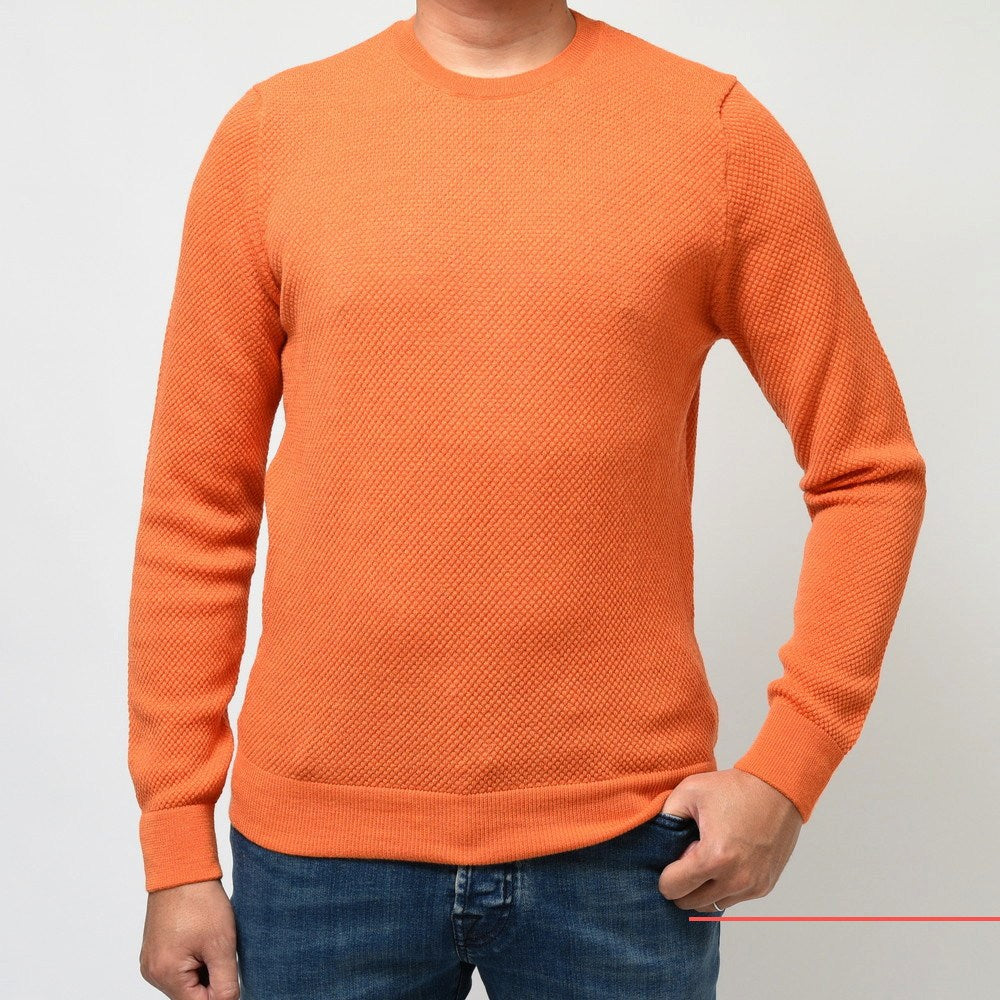 ZANONE（ザノーネ） ワッフルウールクルーネックニット GIRO/SLIM FIT/812510/ZN204/472-85424(M)