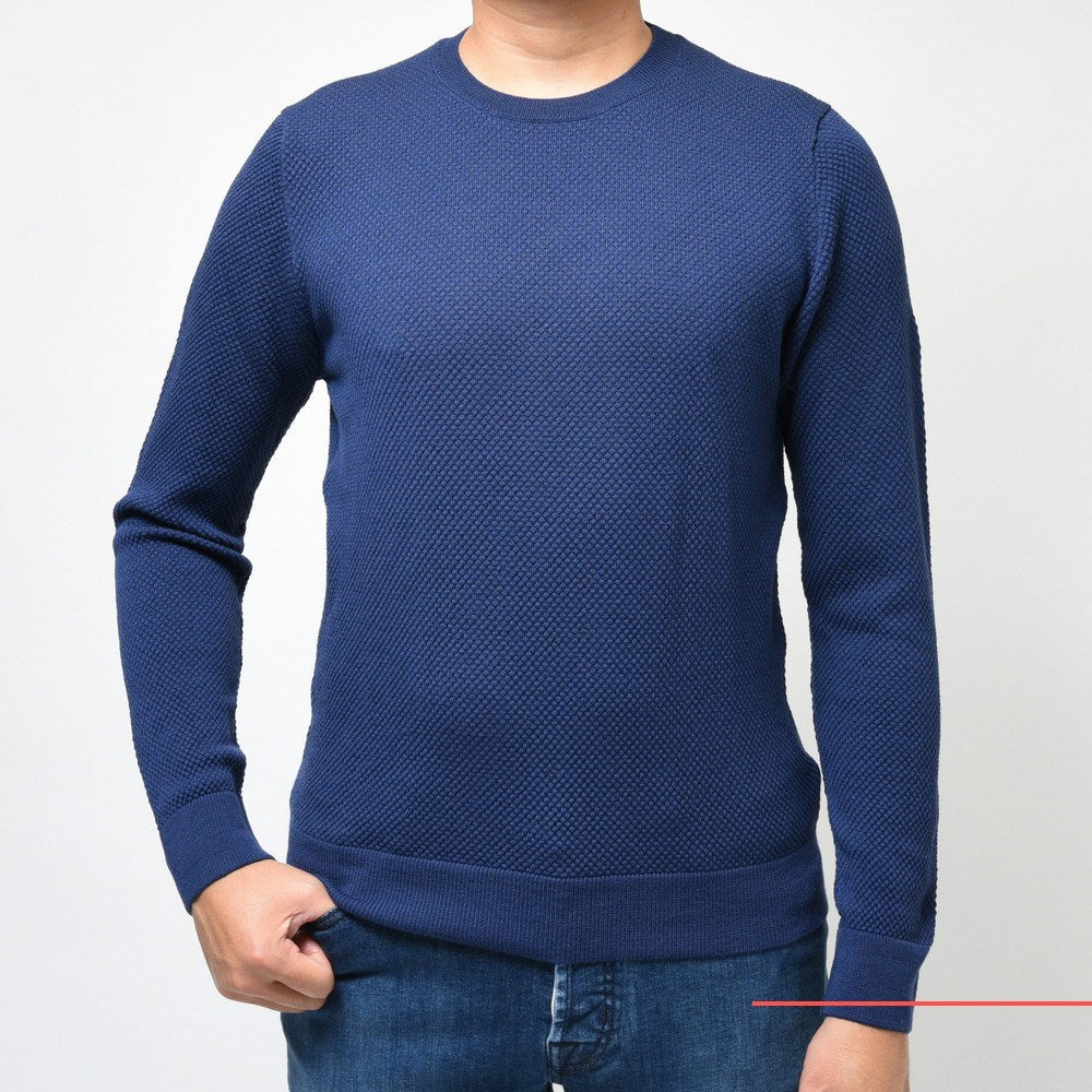 ZANONE（ザノーネ） ワッフルウールクルーネックニット GIRO/SLIM FIT/812510/ZN204/472-85424(M)
