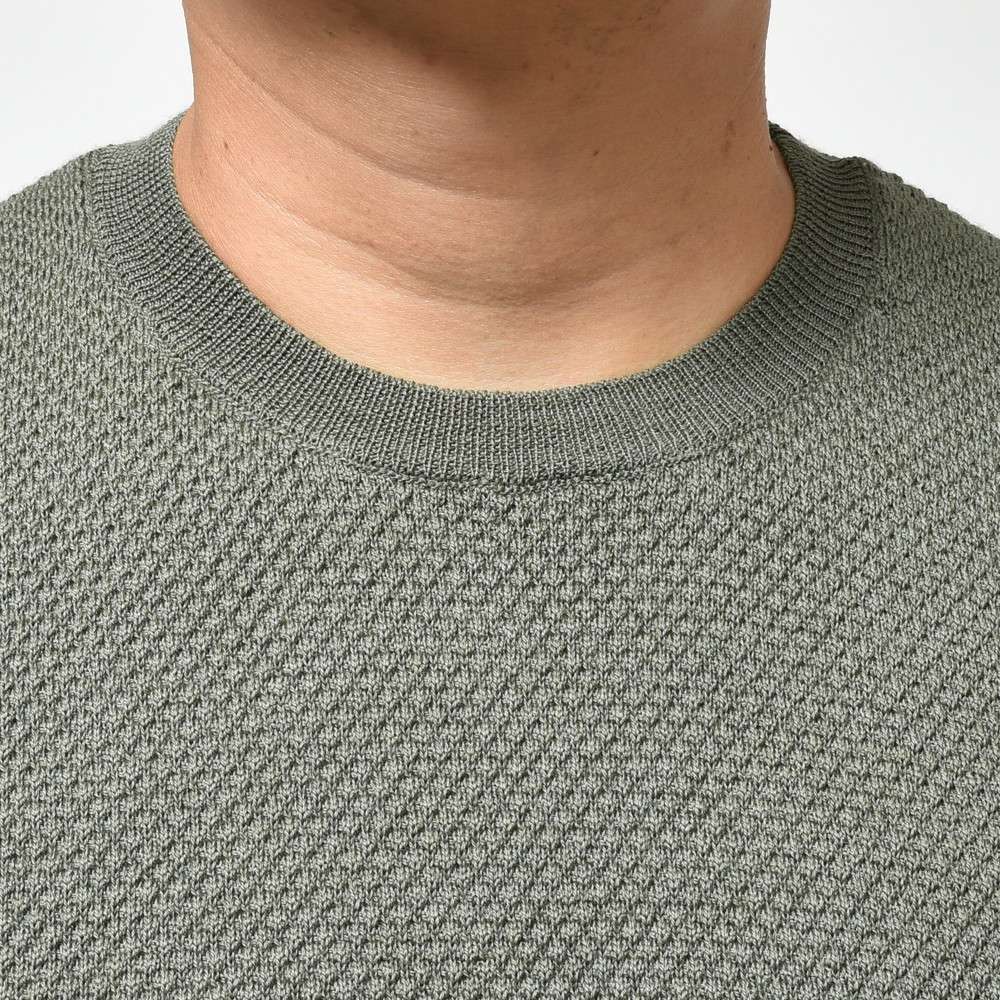 ZANONE（ザノーネ） ワッフルウールクルーネックニット GIRO/SLIM FIT/812510/ZN204/472-85424(M)