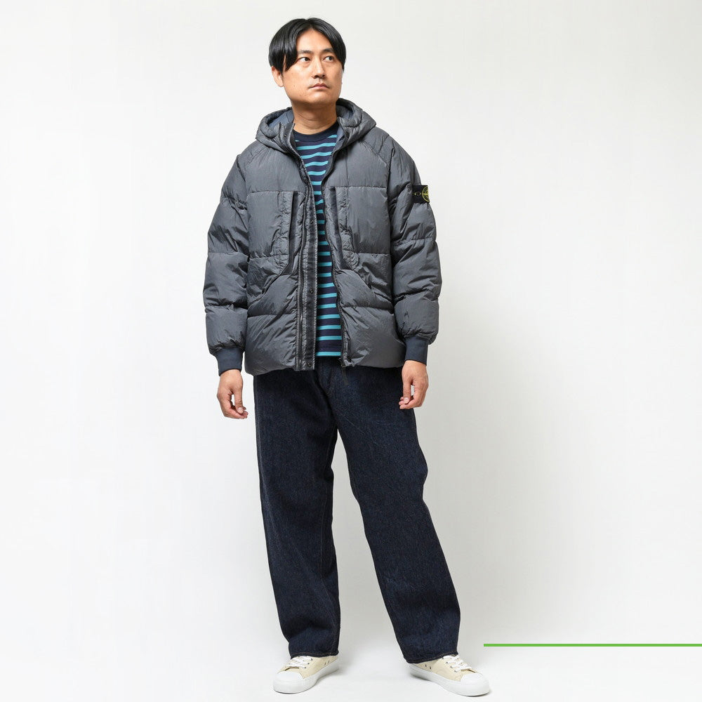 STONE ISLAND(ストーンアイランド) ガーメントダイナイロンレップスフーデッドダウンジャケット 79-154-07-23