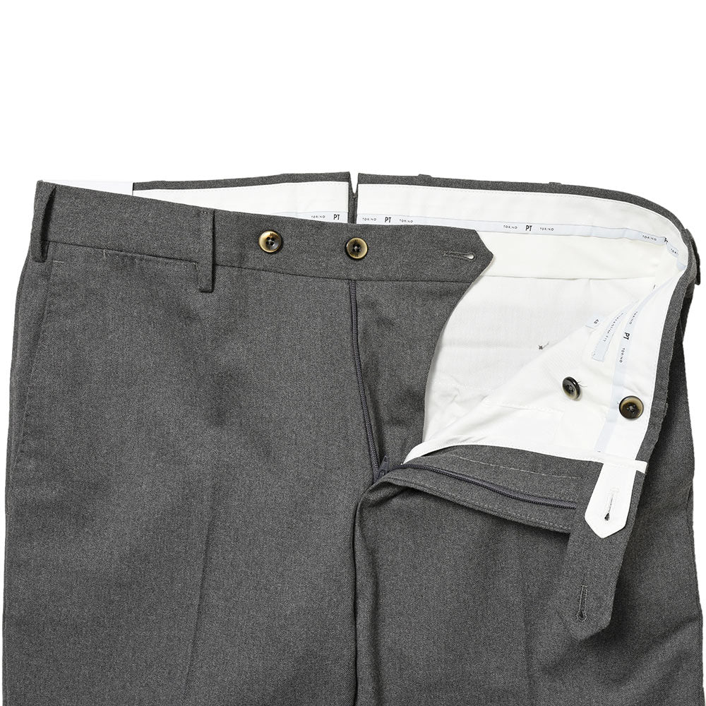 PT TORINO ピーティー トリノ Travel ウォッシャブルライトテクノウールフランネル ストレッチ ノープリーツ ドレスパンツ SUPERSLIM FIT