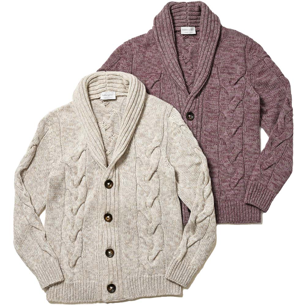 Settefili Cashmere セッテフィーリ カシミア カシミヤ ケーブル ショールカラー ニットカーディガン