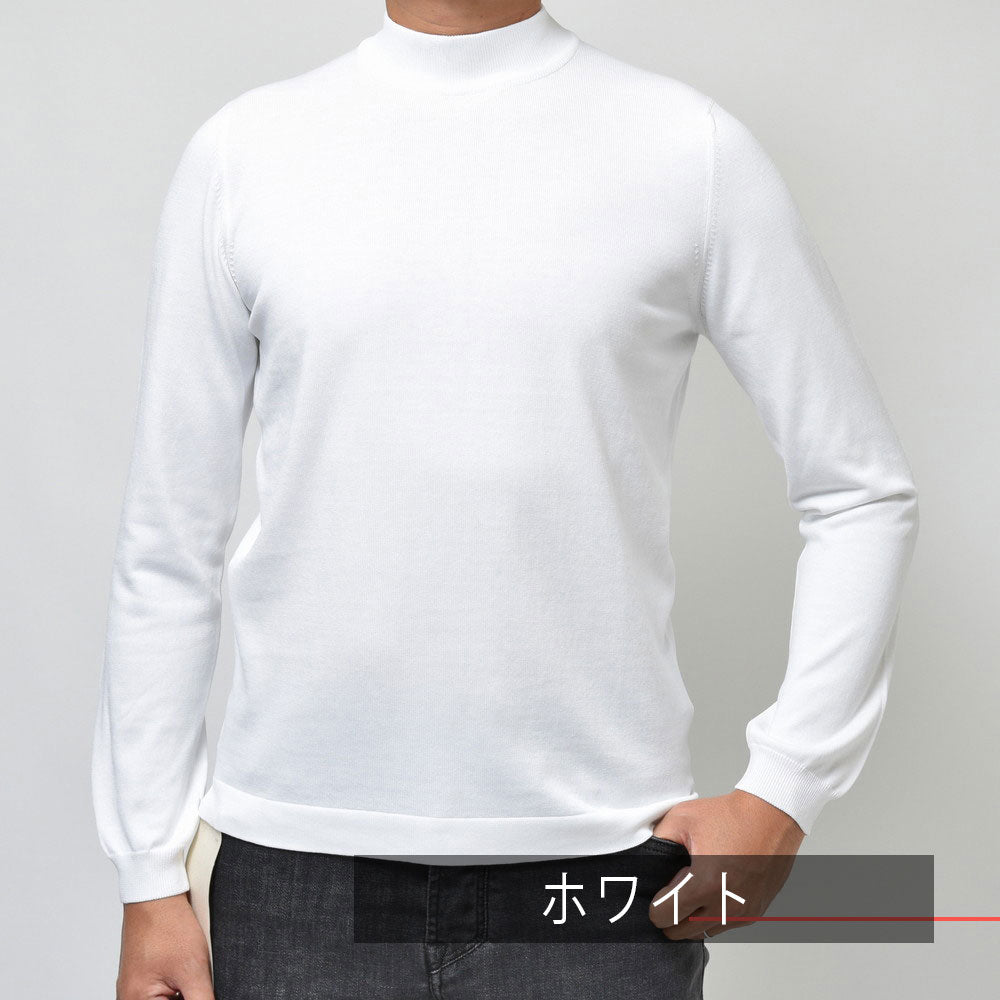 GRAN SASSO（グランサッソ） 12ゲージソフトコットンソリッドモックネックニット 58108/18120