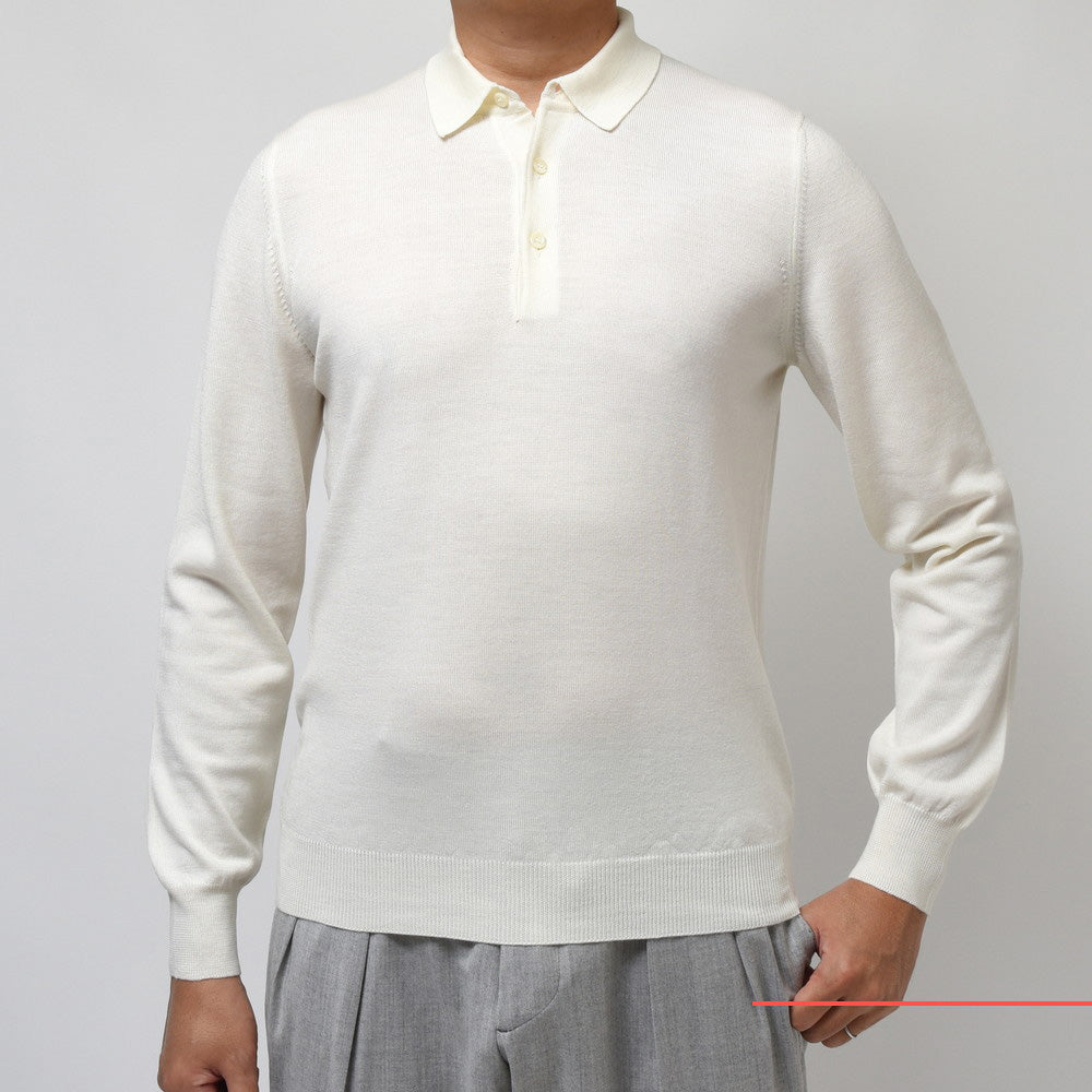 GRAN SASSO（グランサッソ） 12ゲージウールソリッドニットポロ 55132/14290