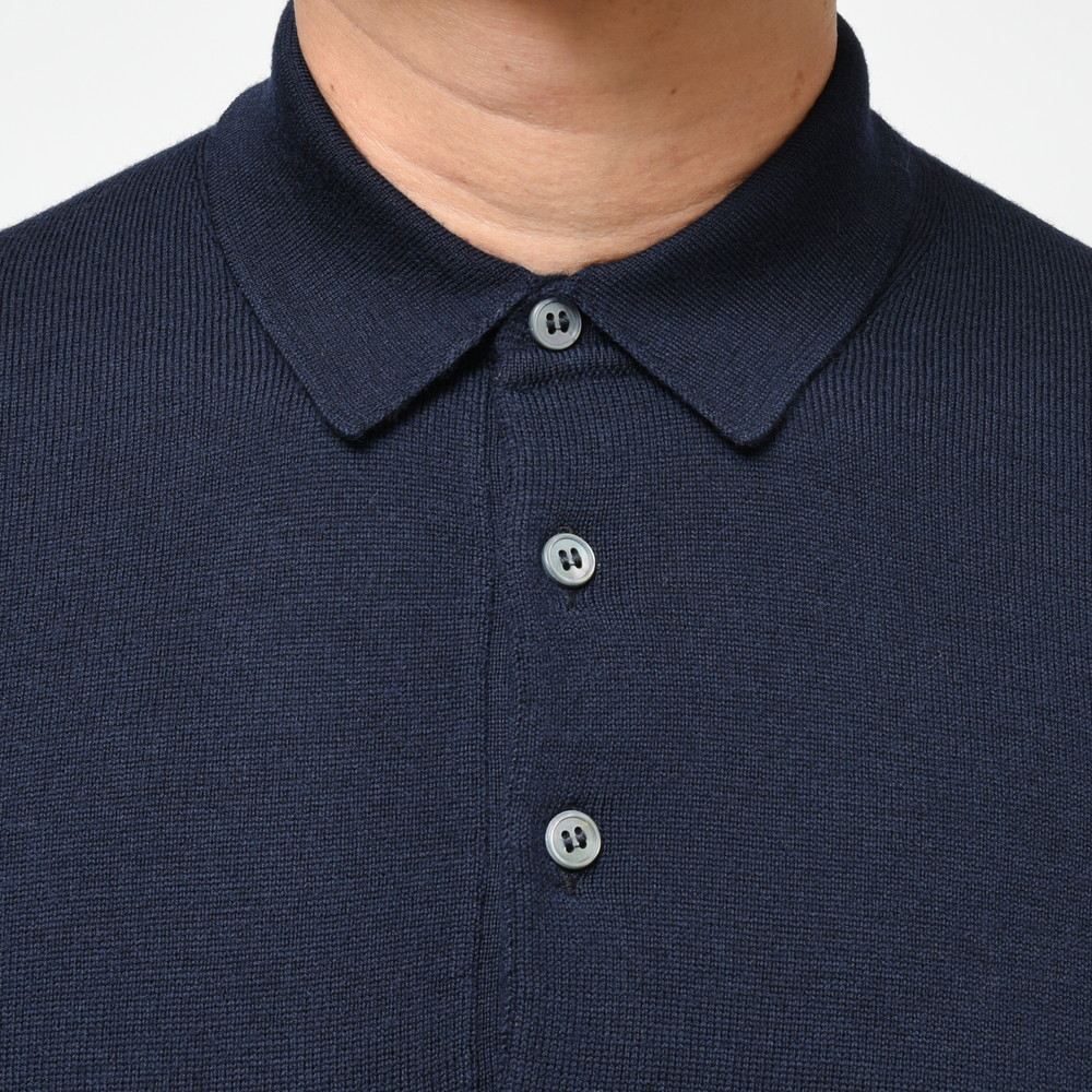 GRAN SASSO（グランサッソ） 12ゲージウールソリッドニットポロ 55132/14290