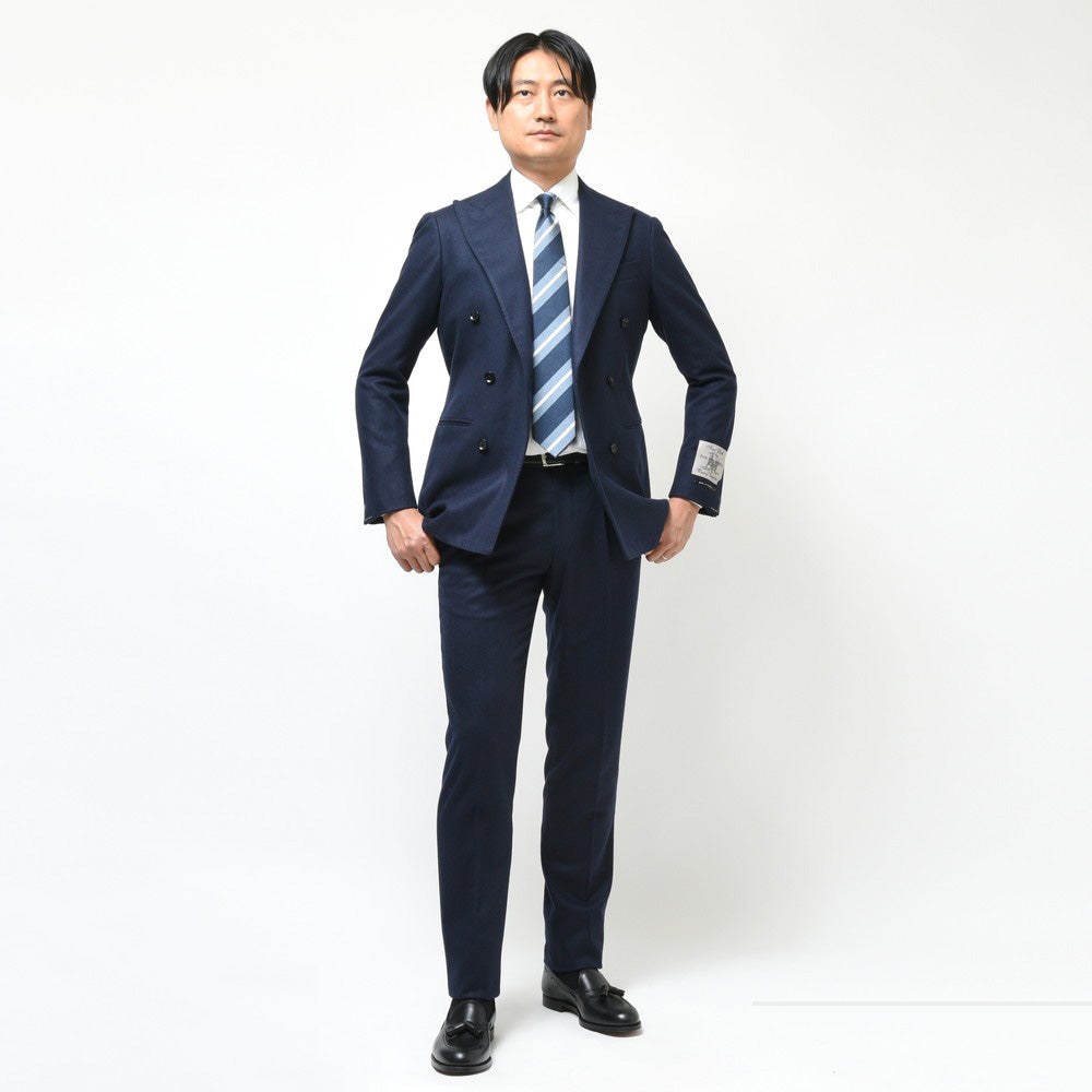 guji（グジ） ウールフランネル6B1プリーツダブルスーツ(MADE BY RING JACKET / FOX Brothersファブリック使用) 【秋/冬】