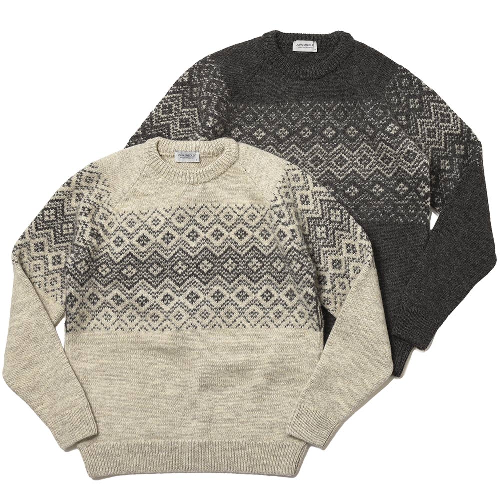 JOHN SMEDLEY ジョンスメドレー OBAN ブリティッシュウール 5ゲージ フェアアイル クルーネック ニット
