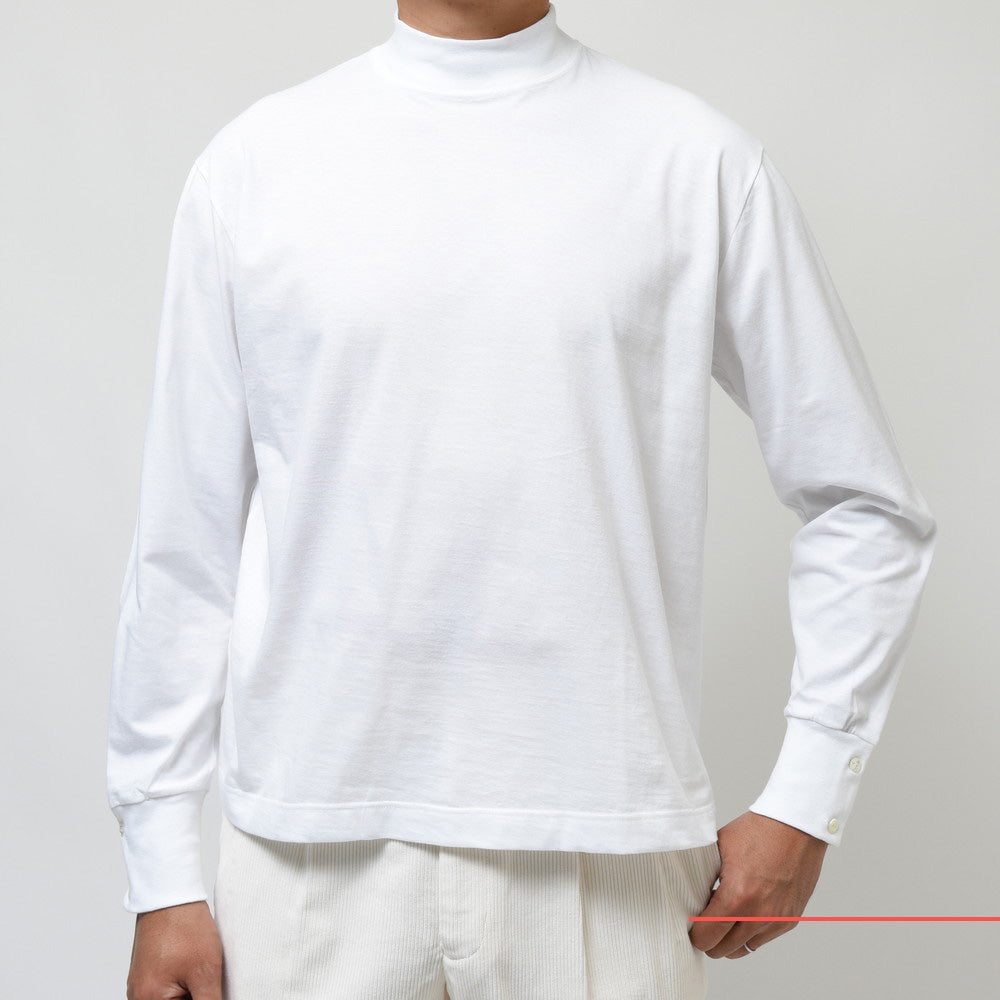 ELACIO（エラシオ） コットンスムースジャージL/Sモックネックカットソー LS MOCK
