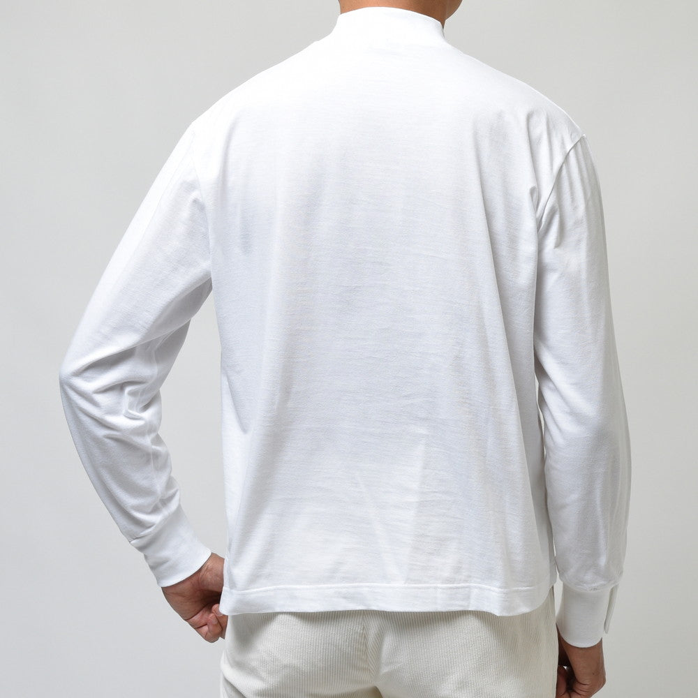 ELACIO（エラシオ） コットンスムースジャージL/Sモックネックカットソー LS MOCK