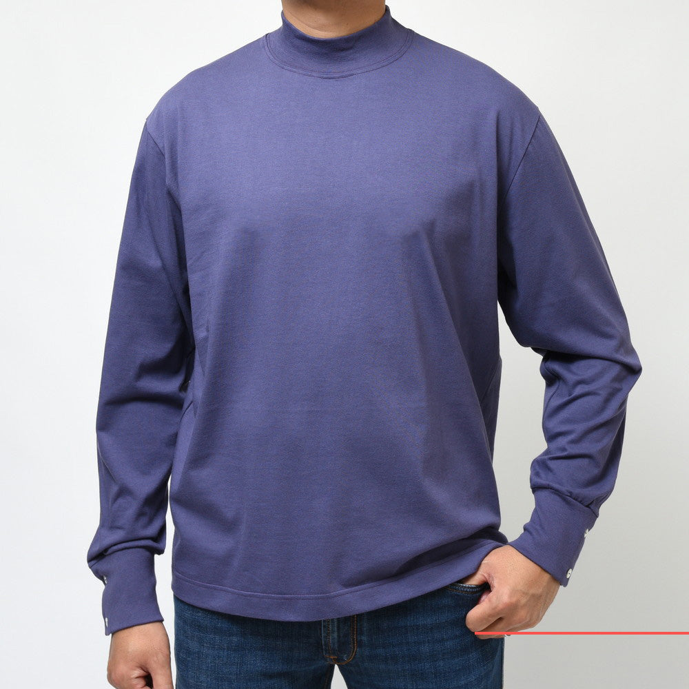 ELACIO（エラシオ） コットンスムースジャージL/Sモックネックカットソー LS MOCK