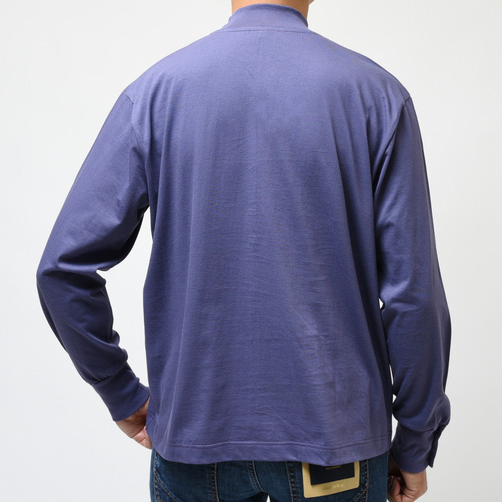 ELACIO（エラシオ） コットンスムースジャージL/Sモックネックカットソー LS MOCK