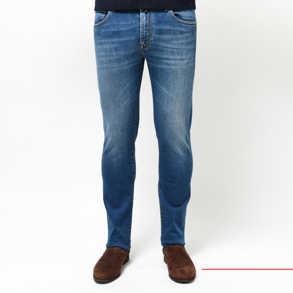 INCOTEX BLUE DIVISION（インコテックス ブルーディヴィジョン） Slim Fit ヴィンテージウォッシュスリムテーパードストレッチデニム 407-81573