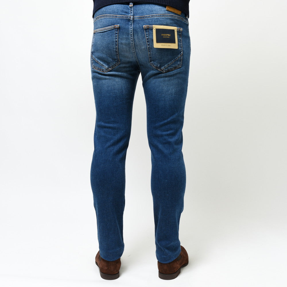 INCOTEX BLUE DIVISION（インコテックス ブルーディヴィジョン） Slim Fit ヴィンテージウォッシュスリムテーパードストレッチデニム 407-81573