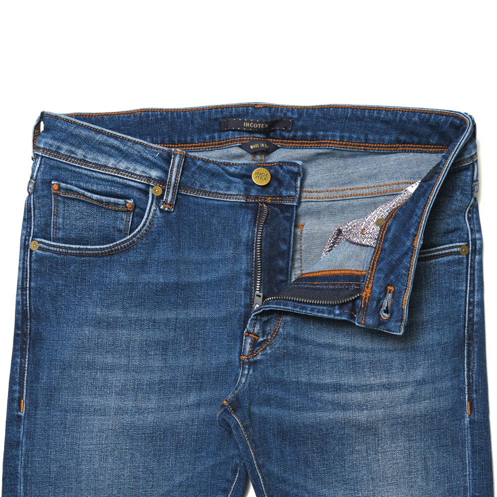 INCOTEX BLUE DIVISION（インコテックス ブルーディヴィジョン） Slim Fit ヴィンテージウォッシュスリムテーパードストレッチデニム 407-81573