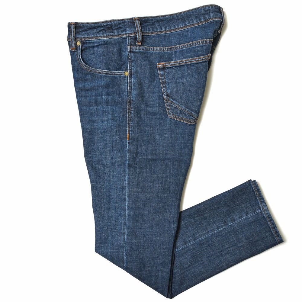 INCOTEX BLUE DIVISION（インコテックス ブルーディヴィジョン） Slim Fit ヴィンテージウォッシュスリムテーパードストレッチクロップドデニム 407-81576