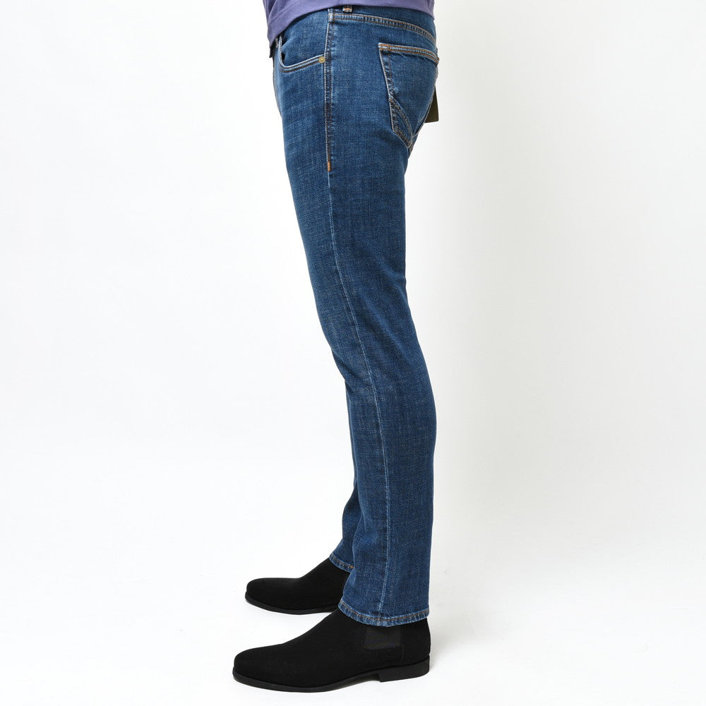 INCOTEX BLUE DIVISION（インコテックス ブルーディヴィジョン） Slim Fit ヴィンテージウォッシュスリムテーパードストレッチクロップドデニム 407-81576
