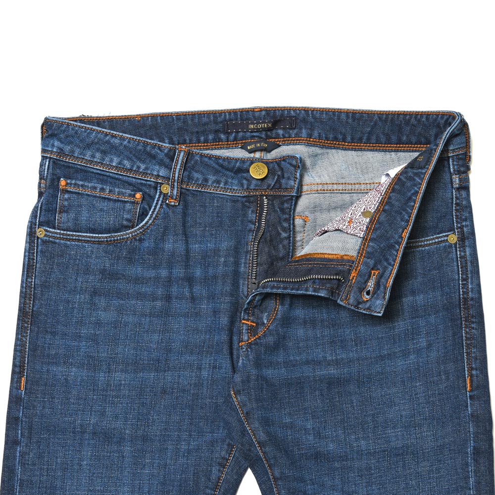 INCOTEX BLUE DIVISION（インコテックス ブルーディヴィジョン） Slim Fit ヴィンテージウォッシュスリムテーパードストレッチクロップドデニム 407-81576