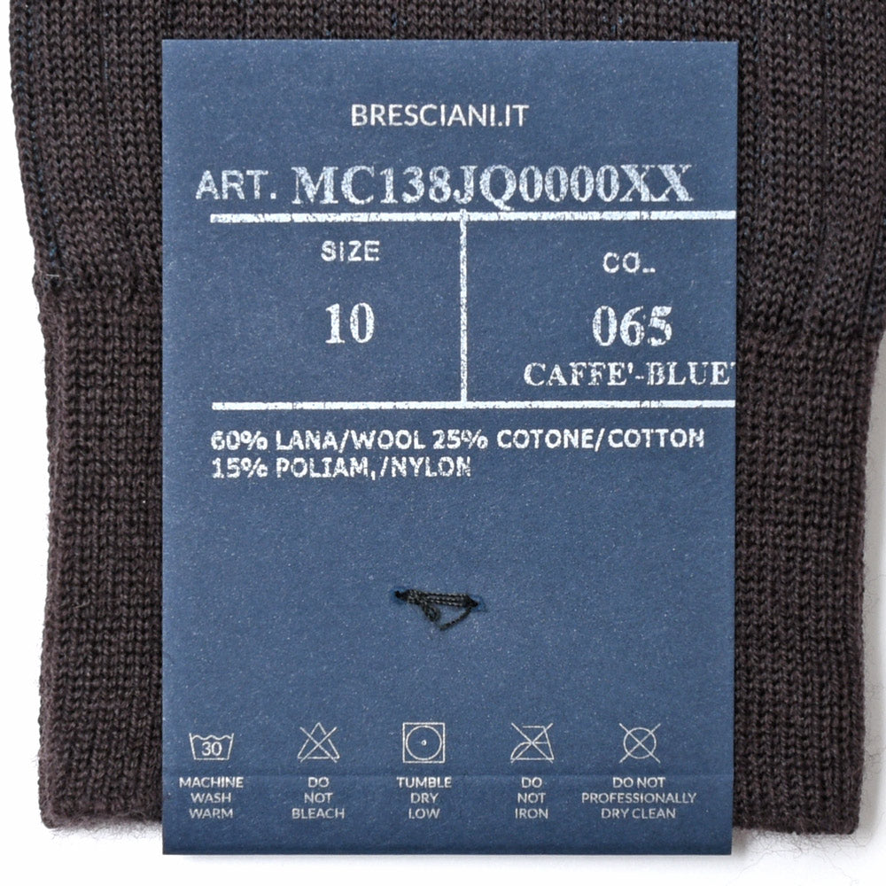 BRESCIANI（ブレッシアーニ） ウールコットンナイロンプレーティングリブドレスソックス MC138JQ0000