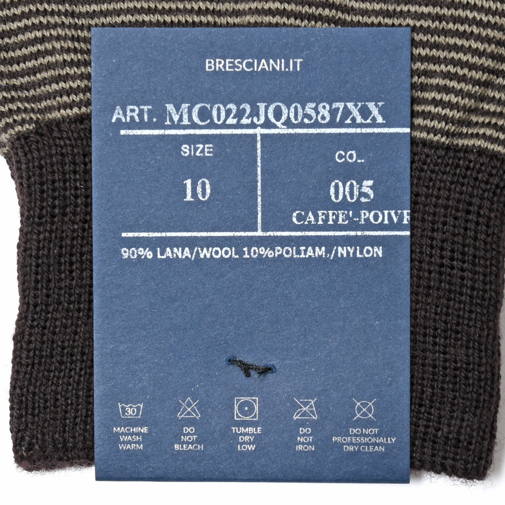 BRESCIANI（ブレッシアーニ） ウールナイロンボーダードレスソックス MC022JQ0587